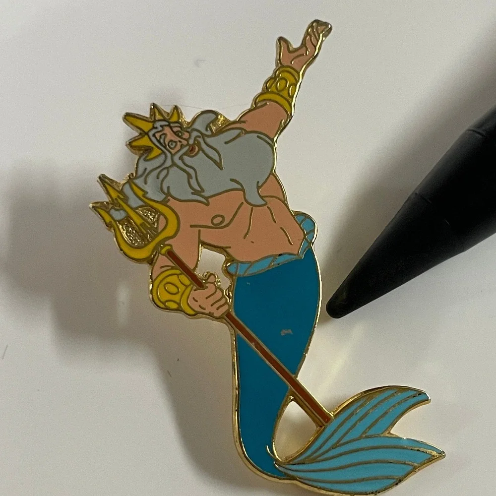 2000 Disney King Triton Ursula Sebastian The Little Mermaid Vintage Enamel Pin
